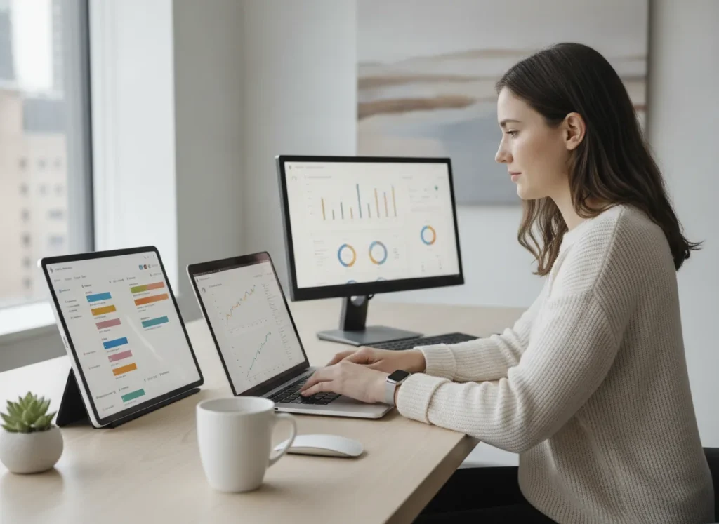 real photo of a social media manager working